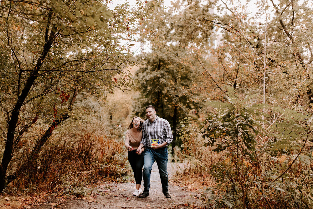 Autumnal Central Park Engagement Photoshop by Kara McCurdy
