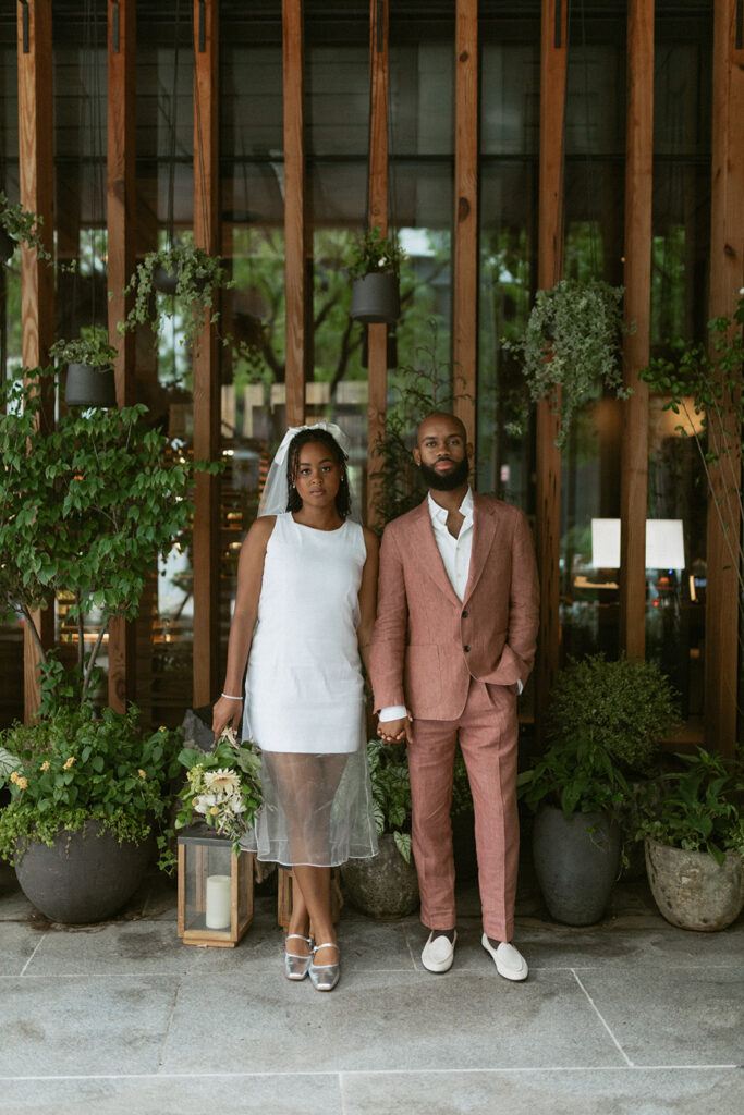 rainy elopement in new york city