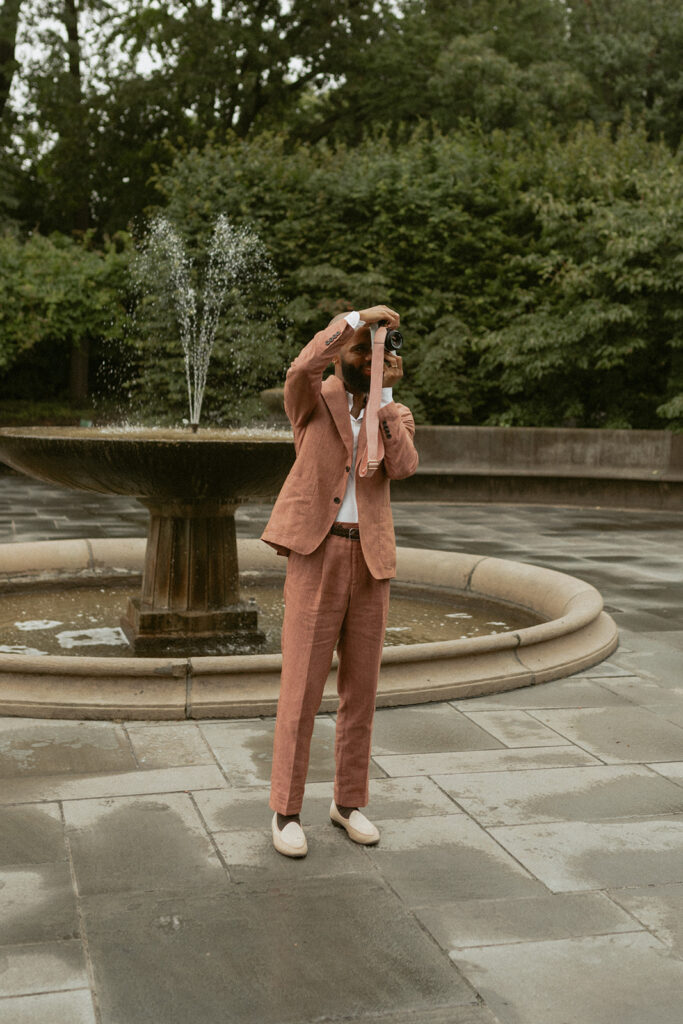 rainy elopement in new york city